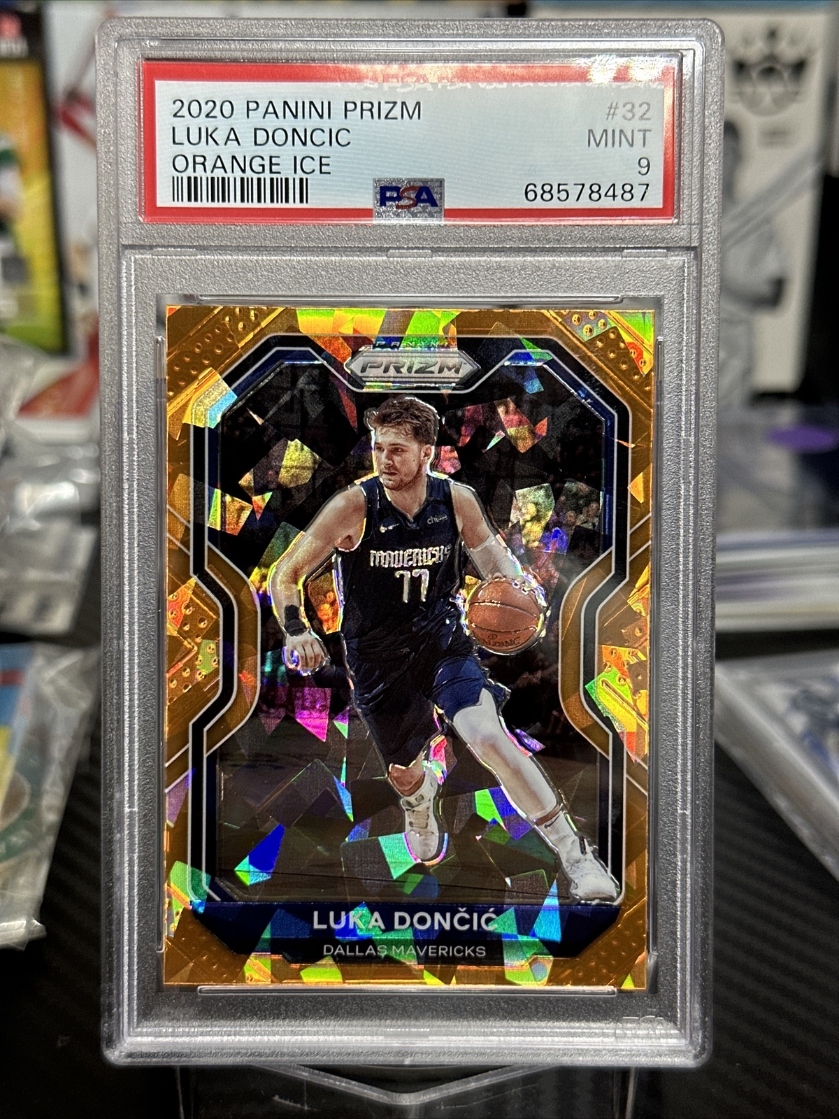 🔥 2020 Panini Prizm Luka Doncic Orange Ice PSA 9 🔥 Mavs Low Pop