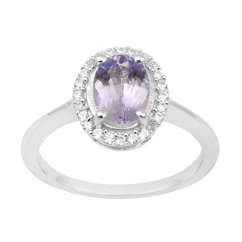 Bague Fiançailles Solitaire Zircone Ovale Argent Sterling 925 - Taille 6, Fabriquée En Thaïlande
