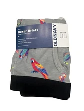 Old Navy Men’s Soft-Washed Built-In Flex Boxer Briefs Parrot 4.5” Ins Size S M L