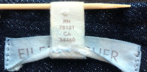 Eileen Fisher dunkelblaue langärmelige Jeansjacke aus Denim X-Small Messingknöpfe - Bild 8 von 10