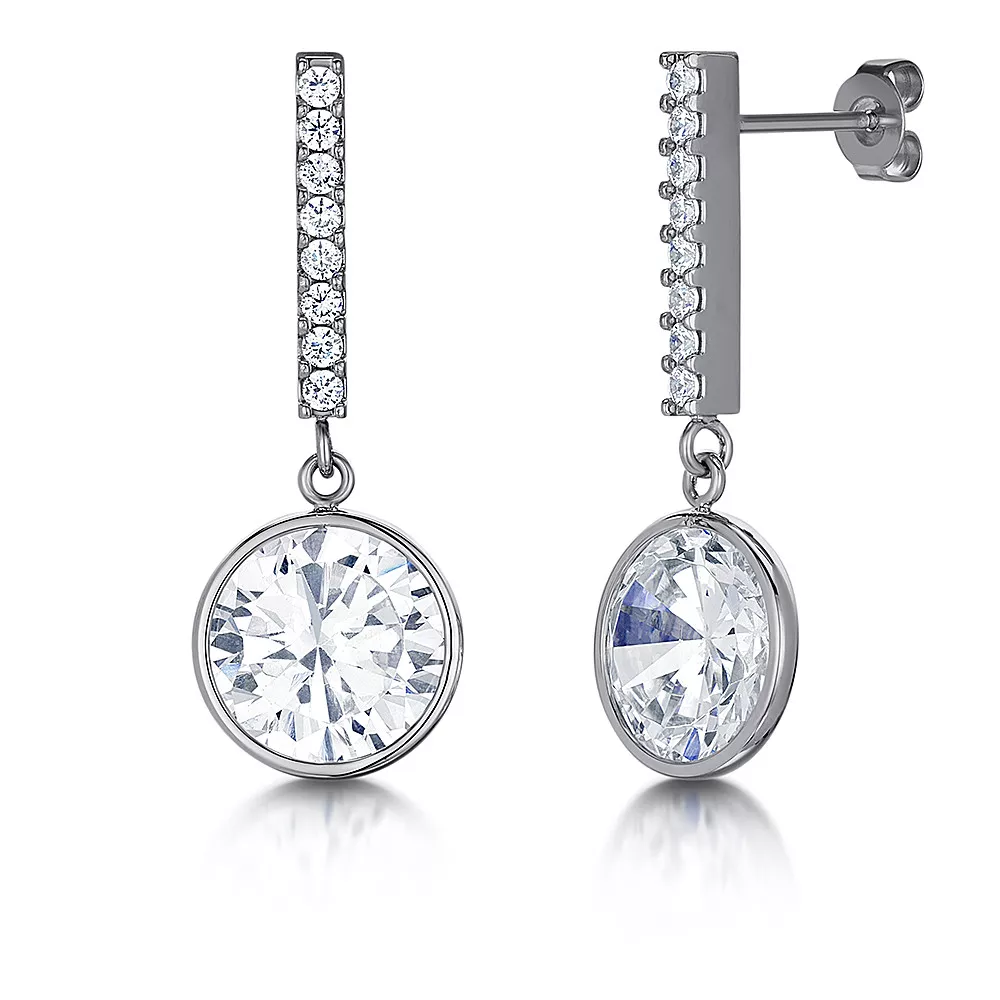 Titanium Drop Earrings Sparkling Long Stud Earrings Titanium eBay