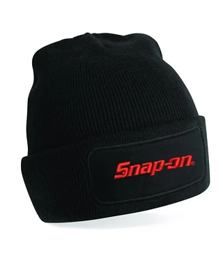 Mechanic Beanie Embroidered Snap On Text inspired beechfield Garage work wear