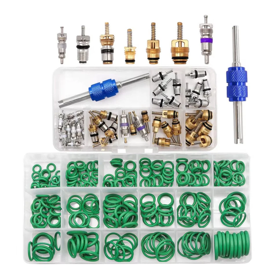 Car A/C Repair Kit - O-Ring Set AC Valve Cores Fix Air Conditioning Removal Tool - Image 3 of 4
