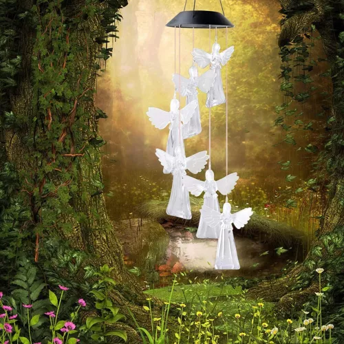Solar Mobile Lights Hanging Wind Chime, Color Changing Outdoor Solar Garden - Picture 3 of 7