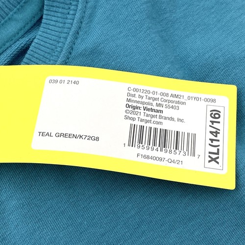 All in Motion Girls Size XL 14/16 Long Sleeve Sweatshirt Teal Green - Picture 5 of 8