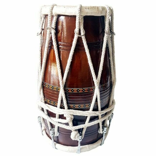Handmade Wooden Rope DHOLAK Indian Folk Traditional Musical Instrument