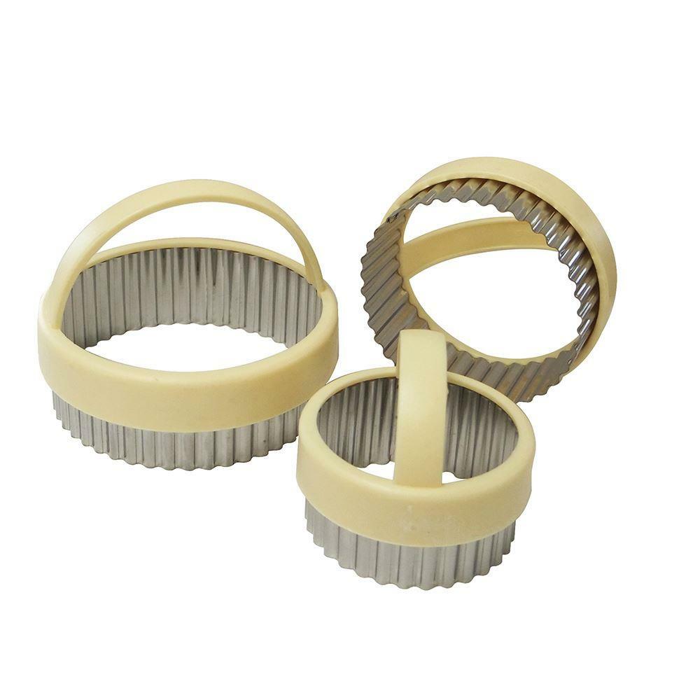 Eddingtons Fluted Pastry/Cookie Cutters - 3 Piece Baking Accessories Set
