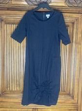 Verge Acrobat Women Dress Medium Black Ruche Stretchy Light Weight