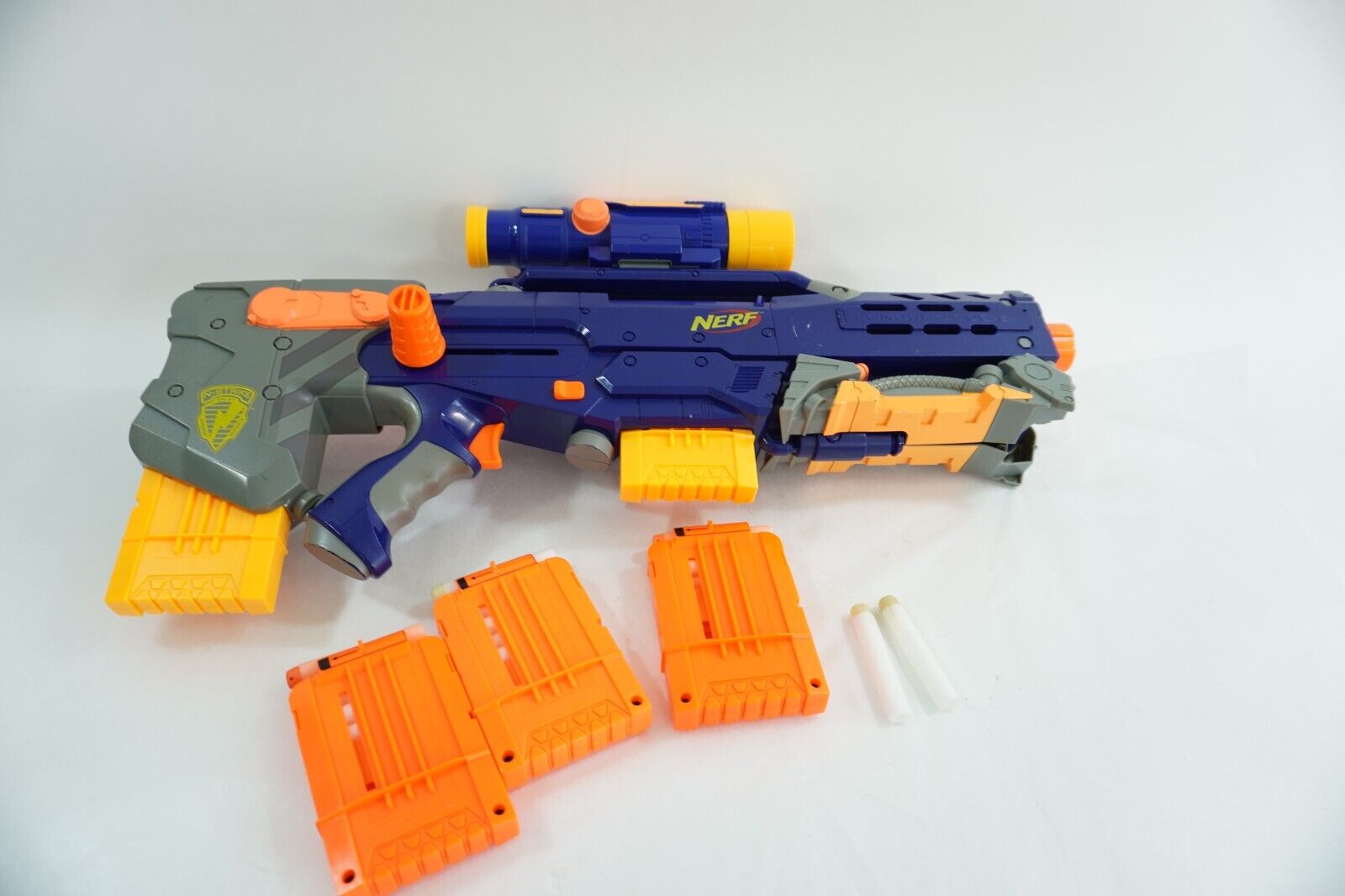 Nerf Longshot CS-6 N-Strike Sniper Rifle with Scope Lots of Bullets Extra Holder