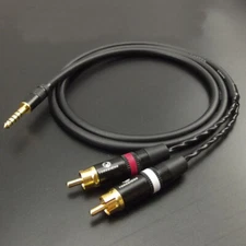 4.4mm Balanced Male to 2 RCA Male Cable for Digital Audio Player Upgrade Cable