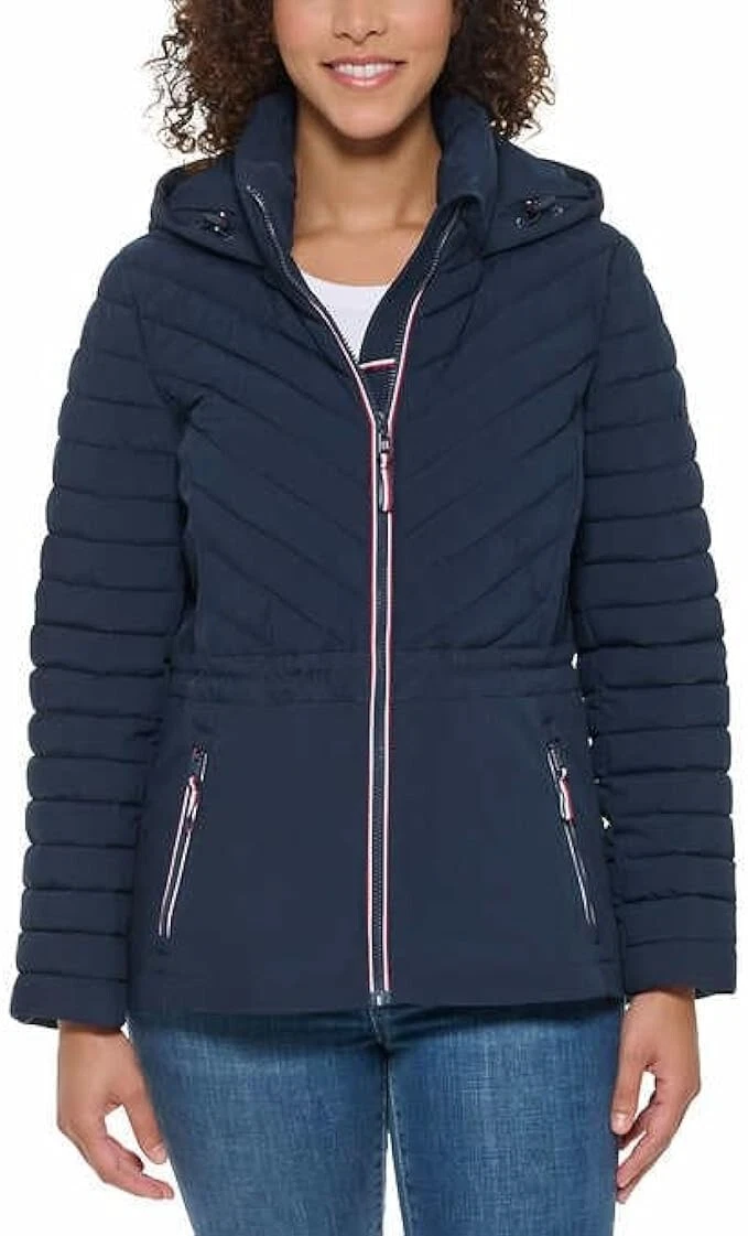 NEW Tommy Hilfiger Ladies Puffer Stretch Jacket Size Small