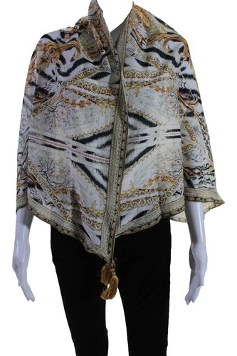 NWT $99 CAMILLA *TEA WITH TUCHINSKI 60s 70s PRINT SILK WOVEN  display picture 1