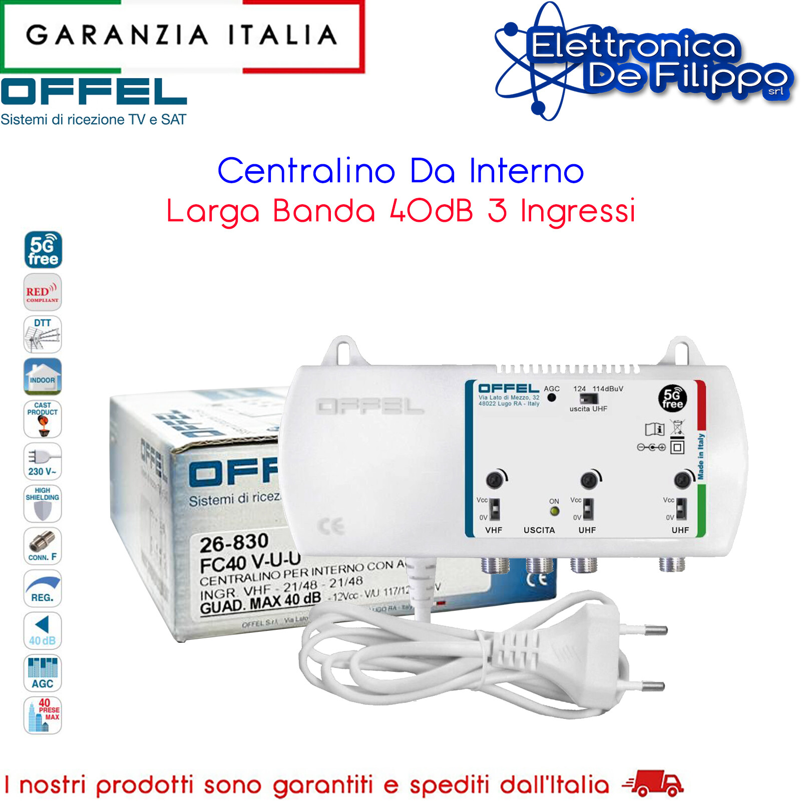 Centralino Da Interno Larga Banda 40dB 3 Ingressi
