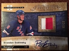 2007-08 FLEER GOLD BRANDON DUBINSKY AUTO JERSEY RC 2/25 HOT PRIZED PROSPECTS