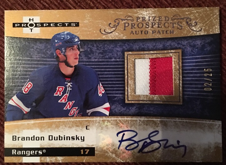 2007-08 FLEER GOLD BRANDON DUBINSKY AUTO JERSEY RC 2/25 HOT PRIZED PROSPECTS
