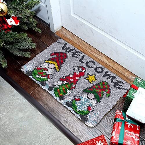 Latch Hook Rug Kits for Adults Kids Christmas Rug Making Kits with Printed Ca... - Picture 2 of 7