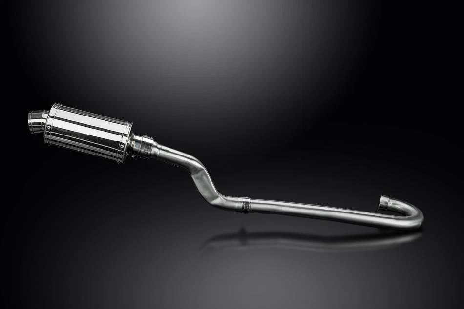 Silenciador oval de aço inoxidável Yamaha XT500 TT500 1977-1981 escape completo 9" - Imagem 2 de 4