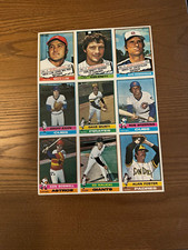 1976 Topps Baseball Card Uncut Sheet w/traded Geoff Zahn Chicago Cubs Mike Lum