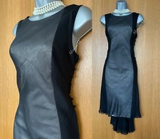 KAREN MILLEN UK 12 Black Sheer Silk Layered Cocktail Party Evening Midi Dress