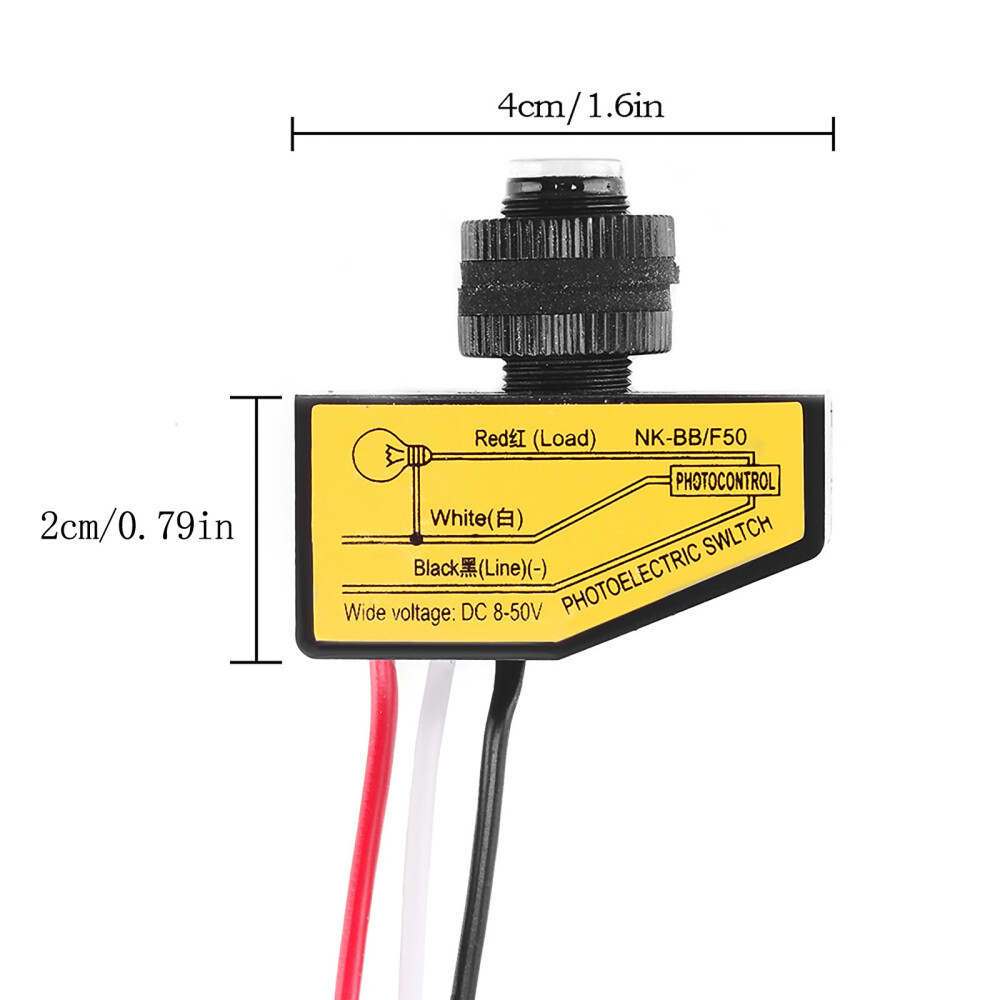 Image 21 - DC 12V 48V Dusk To Dawn Photocell Light Switch Light Sensor Control Switch 8-50V