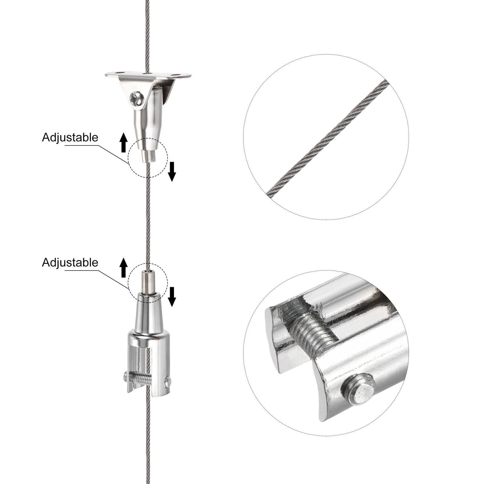 Picture Hanging Wire Kit, 2Set 1M Adjustable Base Load 66 lbs, with