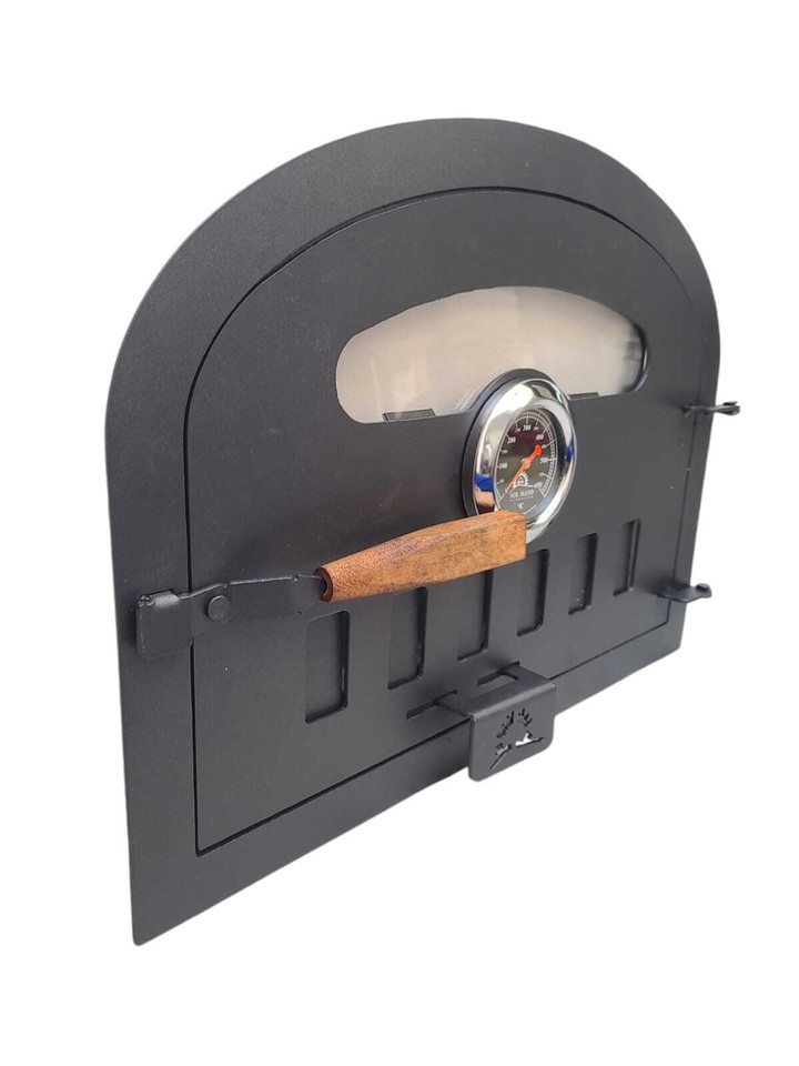 DIY Pizza Oven Door Fireplace Made of sheet metal With clock & air