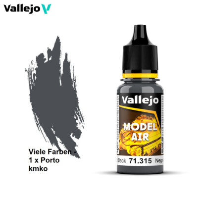 Vallejo Model Air MA315 71.315 Tyre Black,Rubber, Gummifarbe Reifenschwarz 18ml