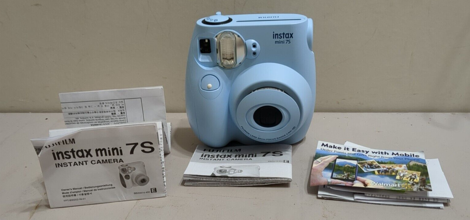 Fujifilm Instax Mini 7S Blue Camera Lens 60mm Tested Happio Team