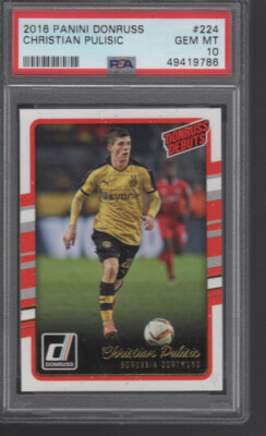 CHRISTIAN PULISIC 2016 PANINI DONRUSS RATED ROOKIE CARD #224 PSA