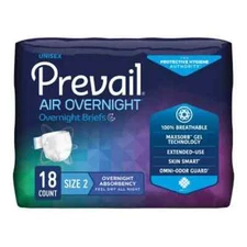 PREVAIL NGX013 Air Overnight Incontinence Brief Size 2 Overnight 18 Count