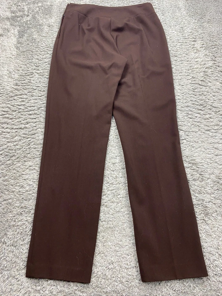 Брюки женские Ralph Lauren 8 коричневые шерстяные с высокой талией без застежек винтажные Y2K 90-е - Изображение 2 из 4