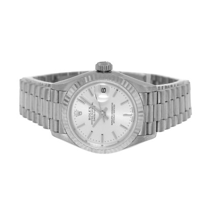 ROLEX 69179 ホワイトゴールド　1コマ Rolex Lady-Datejust 26mm White Gold Silver Index Dial