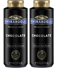 Ghirardelli Black Label Chocolate Sauce 16oz Squeeze Bottles Pack of 2