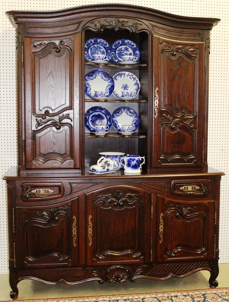 Antiguo armario campestre francés vaisselier buffet cuarto macizo roble aserrado c 1910 Foto 2 de 4