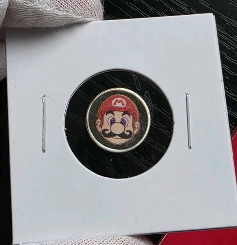 Super Mario Bros - 1 Gram .999 Fine Pure Silver Colorized Mini Round Bar Coin
