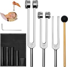 Tuning Forks for Healing Instrument 128Hz, 256Hz, 512Hz - Tuning Fork Set w...