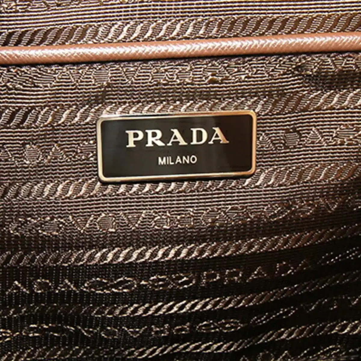 Prada brown nylon leather triangle backpack - image 4