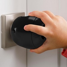 Door Knob Safety Cover for Toddlers 6 Pack Hard-to-Remove Dual-Lock Black