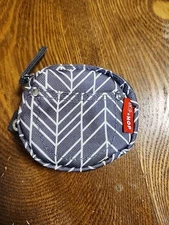 Skip Hop Tiny Zippered Pouch Gray Round  EUC