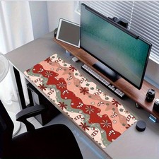 40 90cm Large Christmas-Themed Mouse Pad with Candy  Snowflake Design - Non-Sli