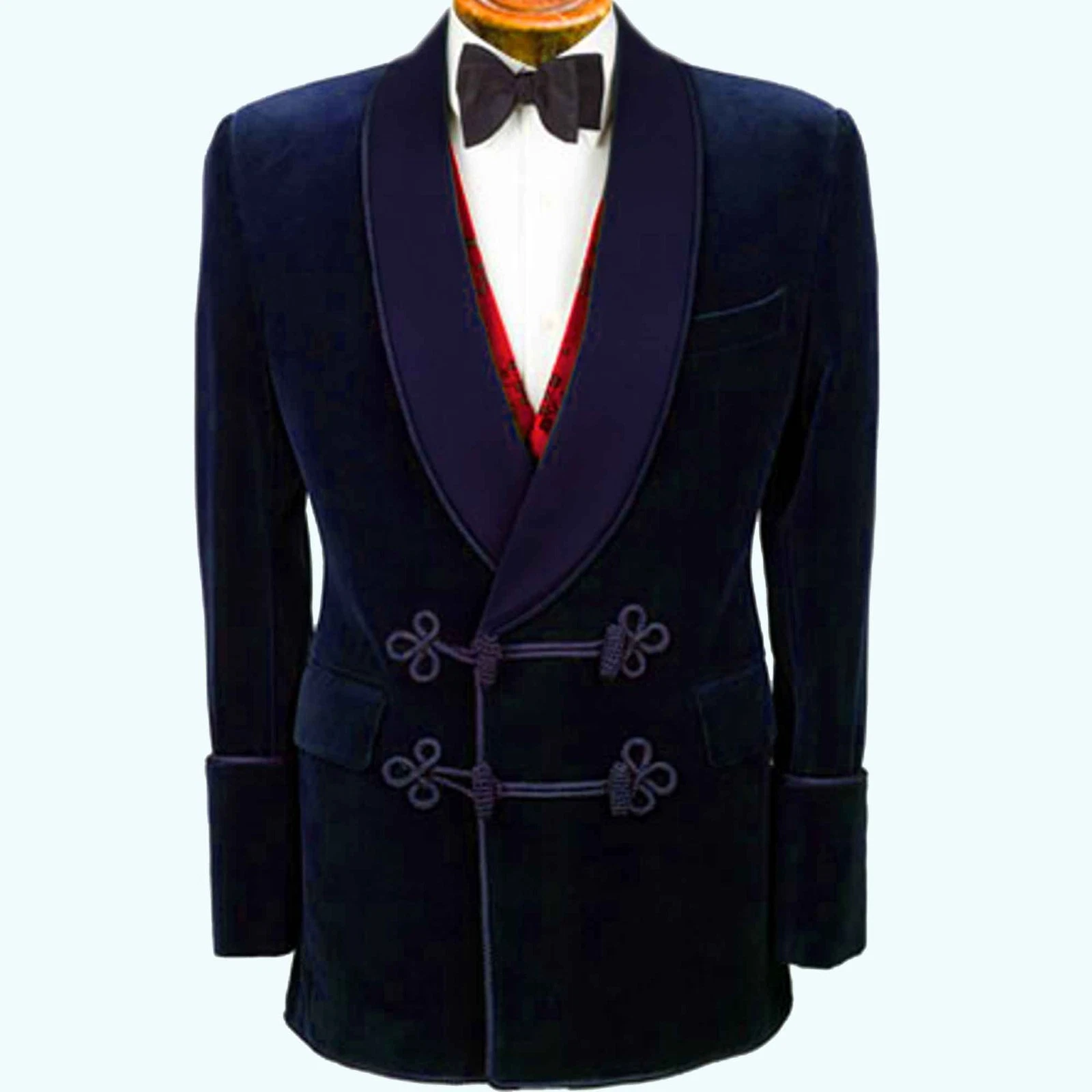 Men's Classic Blue Velvet Smoking Jacket Evening Host Wear Designer Blazer