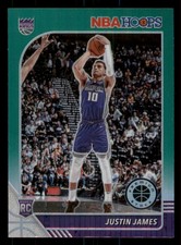 Justin James 2019-20 Hoops Premium Stock #244 Prizms Green Sacramento Kings