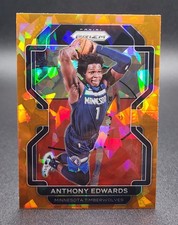 ANTHONY EDWARDS 2021-22 Orange Cracked Ice Panini Prizm #37 TIMBERWOLVES