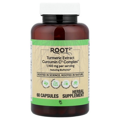 Root2 , Turmeric Extract Curcumin C3 Complex , 60 Capsules