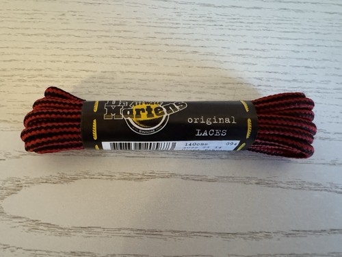 Dr Martens Original Black And Red Round 140cm 8-10 Hole Boot Laces - Brand New - Picture 4 of 5
