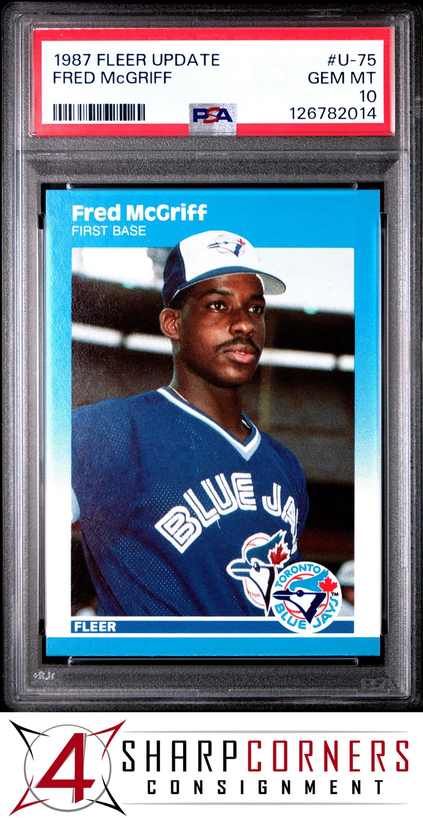 1987 FLEER UPDATE #U-75 FRED McGRIFF BLUE JAYS HOF PSA 10
