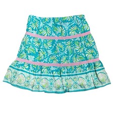 Lilly Pulitzer Tiered Skirt Girls 8 Sea Shells Mermaid Tropical Blue Green Pink