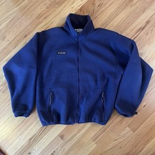 Vintage Columbia Fleece Jacket Mens Medium Full Zip Made USA 90s Purple