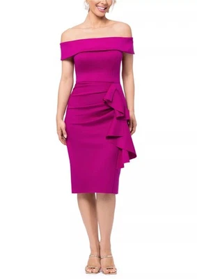 14W - Xscape XC252 Ruffle Dress Orchid - MSRP $159 - image 1 of 4