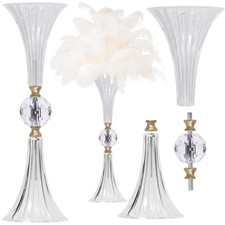 Crystal Acrylic Trumpet Vase for Wedding Centerpieces & Home Decor - 18.9" Cl...